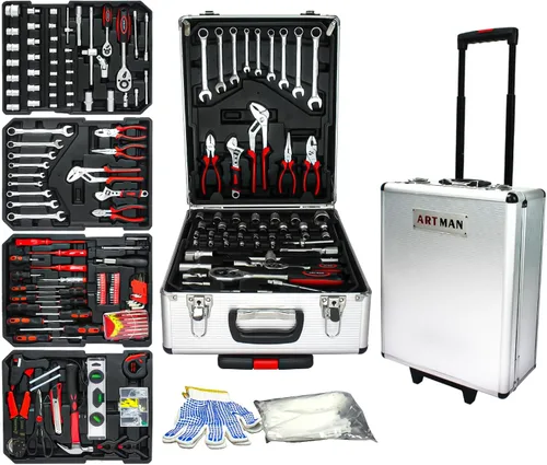 Vista 7 de Kit de herramientas para el hogar de 899 piezas, juego de herramientas de reparación para el hogar y el automóvil con caja de herramientas