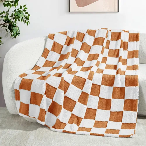 Vista 25 de Exclusivo Mezcla - Manta de franela super suave y cálida con diseño de vellón esponjoso, para sofá, cama, con lindo patrón a cuadros, negro, 50" x