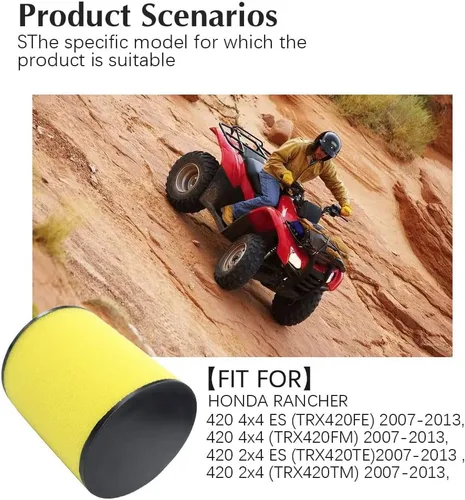 Vista 7 de Rancher 420 17254-HP5-600 TRX420 Filtro de aire para Honda TRX420FM 4x4 Rancher 420 TRX420FPA 4x4 AT EPS TRX420FPE TRX420FPM 4x4 EPS TRX420FA