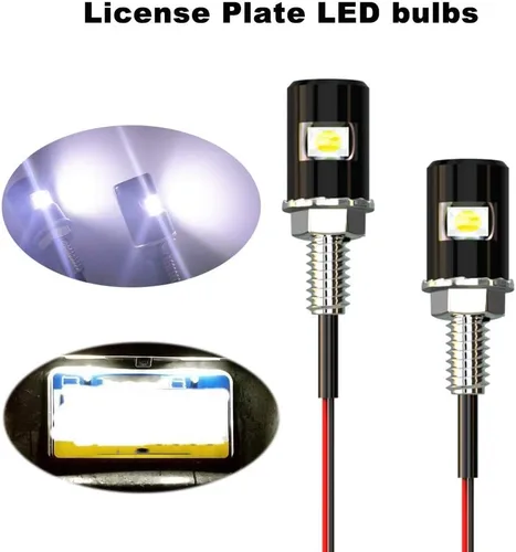 Vista 3 de Luz para matrícula, tornillo de matrícula, LED, superbrillante 12 V, impermeable, bombilla LED para placa de matrícula, para motocicleta, camión