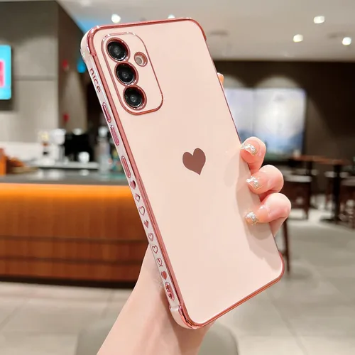 Vista 136 de phylla Funda de teléfono compatible con Samsung Galaxy A12 de 6.5 pulgadas, lindo corazón chapado en oro, elegante funda de lujo para mujer