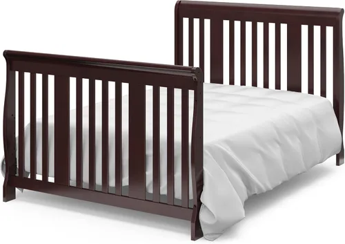 Vista 13 de Storkcraft Portofino - Cuna convertible 5 en 1 y cambiador (Espresso) - Combo de cuna y cambiador con 3 cajones, incluye cambiador de bebé, se
