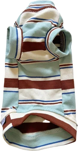 Vista 13 de Camisa de algodón con cuello redondo para gatos sin pelo Sphynx de rayas vintage, ropa para mascotas con mangas, camisetas para gatitos para Sphynx