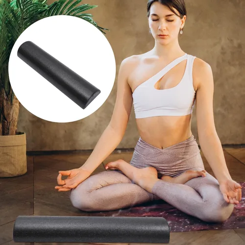 Vista 8 de STOBAZA Rodillo de yoga semicircular de alta densidad masajeador muscular negro para fitness alivio de espalda Pilates y entrenamiento de ejercicio