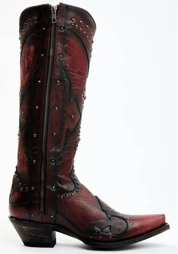 Vista 2 de Dan Post Daredevil Western Botas para mujer, punta corta roja, talla 8 M de EE. UU, Rojo