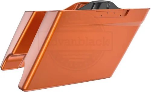Vista 8 de Alforjas de motocicleta aptas para Harley Touring FLH 2014+ - Whisky ámbar, accesorios de perillas, bolsas rígidas estiradas