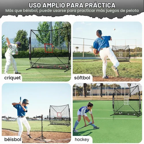 Vista 8 de BaseGoal 6x6ft Baseball Practice Net with Batting Tee,Caddy and Strike Zone
