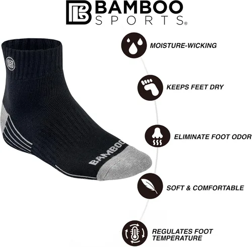 Vista 2 de Calcetines de trabajo de bambú de alta calidad, absorben la humedad de un cuarto y eliminan el olor