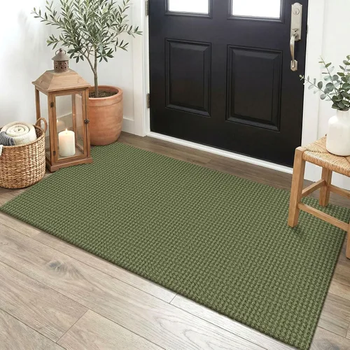 Vista 47 de EARTHALL Alfombra tejida de 2 x 3 pies, lavable para entrada, alfombra trenzada antideslizante, alfombra para puerta interior y exterior, alfombra