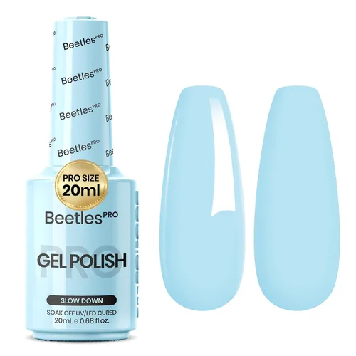 Vista 45 de Beetles PRO - Esmalte de gel blanco, color blanco de 0.7 fl oz A - Creme White Ansiedad de calma