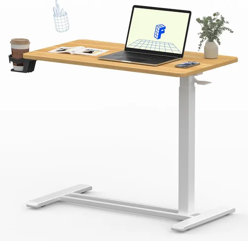 Vista 14 de FLEXISPOT Escritorio Móvil de Pie con Ruedas Escritorio Neumático para Laptop Carrito de Computadora Rodante Móvil Altura Ajustable Pequeño Negro