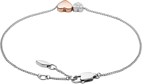 Vista 6 de Fossil Collar de cadena con colgante de plata de ley o acero inoxidable plateado para mujer, Acero inoxidable