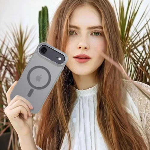 Vista 1339 de Anuck - Funda magnética para iPhone 11 compatible con MagSafe, carcasa trasera mate translúcida dura, borde de TPU, delgada, resistente a impactos