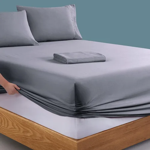 Vista 74 de Manyshofu Juego de sábanas de tamaño individual con bolsillos extra profundos, sábanas y fundas de almohada de 1800 hilos de lujo para hotel, juego