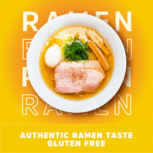 Vista 3 de Fideos ramen sin gluten (10 paquetes) gf fideos sin gluten veganos saludables de arroz integral. Fideos ramen de bajo sodio sin sazonar. Pasta sin