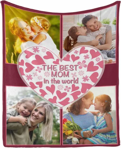 Vista 13 de InterestPrint Regalos personalizados para mamá, manta personalizada con fotos y fotos familiares, regalos de cumpleaños para el día de la madre
