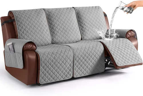 Vista 28 de KinCam Funda impermeable para sofá biplaza reclinable, funda antideslizante para sofá reclinable de 2 asientos, funda de sofá reclinable, protector