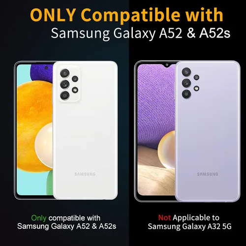 Vista 2 de Funda para teléfono Samsung Galaxy A52 5G [grado milimétrico a prueba de golpes] [1 protector de pantalla separado] con función atril, textura mate