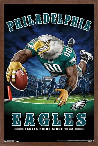 Vista 10 de Trends International NFL Philadelphia Eagles - Póster de pared de End Zone 17, 14.725 x 22.375 pulgadas, versión enmarcada de madera de granero