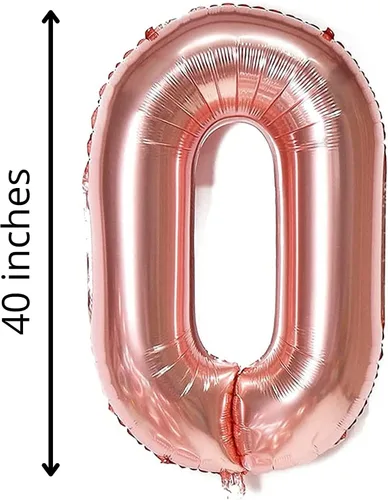 Vista 3 de Rose&Wood Globos gigantes de 40 pulgadas con números digitales gigantes para fiestas de cumpleaños, bodas, fiestas de compromiso, sesión de fotos