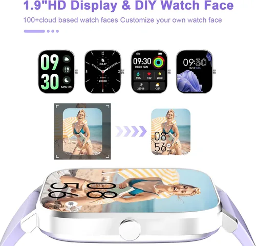 Vista 7 de TORJALPH Reloj inteligente para hombres y mujeres, compatible con iPhone, Samsung, teléfono Android, pantalla táctil completa de 1.69 pulgadas