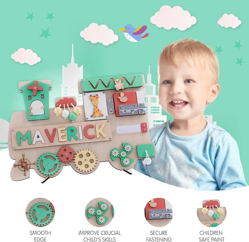 Vista 5 de Rompecabezas con nombres personalizados para niños pequeños (letras fijas I J), tablero personalizado para niños pequeños, tablero personalizado