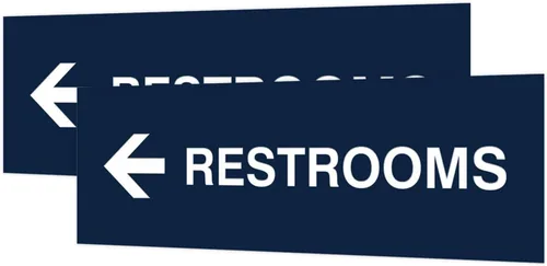 Vista 72 de Signs ByLITA Basic Restrooms - Letrero direccional para pared o puerta (negro), pequeño (paquete de 1)