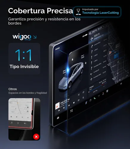 Vista 4 de Wigoo - Protector de pantalla estándar para Tesla Model Y/3, 15.4 pulgadas, mate For Model Y Standard(2025~2026)/Model 3 Standard(2024~2026), No