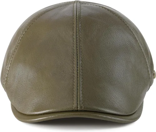 Vista 3 de VOBOOM Gorras de cuero Ivy Newsboy de 6 paneles Cabbie Boina Sombrero