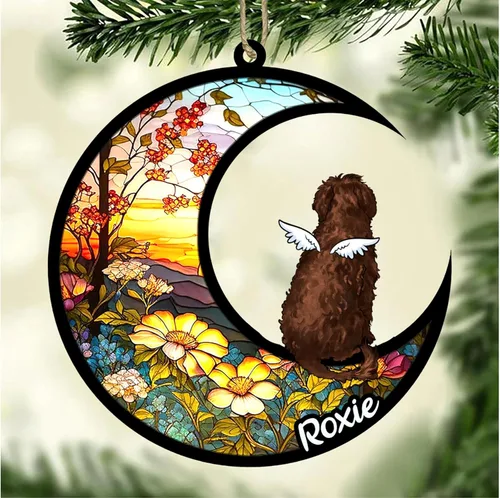 Vista 118 de LOVELYPOD Adorno de Navidad personalizado para perro Basset Hound (marrón) Basset Hound (marrón) adorno para atrapasoles de perro, razas de perros
