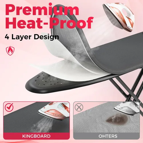 Vista 4 de APEXCHASER Tabla de planchar, tabla de planchar compacta con alfombrilla de silicona, tabla de planchar plegable con cubierta resistente al calor, 7
