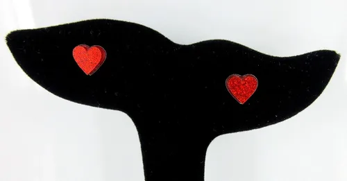 Vista 34 de Pendientes de botón de corazón acrílico con purpurina de acero inoxidable de 0.315 in