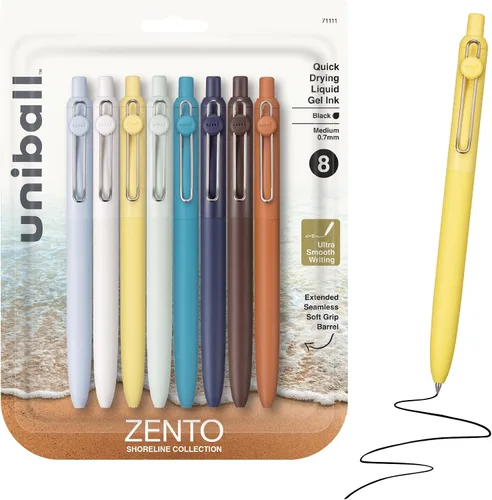 Vista 23 de Uniball™ Zento - Bolígrafos de gel, tinta negra, punta media de 0.03 in Bohemio