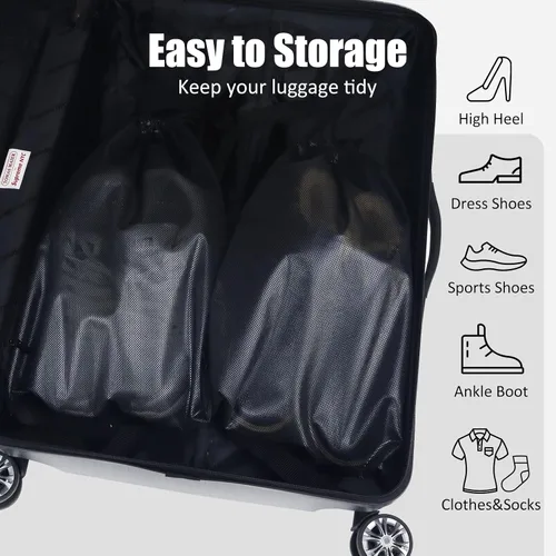 Vista 7 de Gloppie Bolsas de zapatos para bolsa de zapatos de viaje Bolsas de zapatos de viaje para embalaje Bolsa de almacenamiento de zapatos, Negro -, Ocio