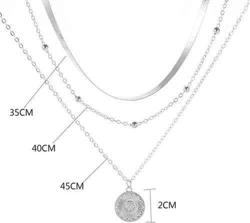 Vista 6 de Shegirl Layered Necklace Silver Pendant Necklaces Fashion Necklaces Jewelry for Women and Girls