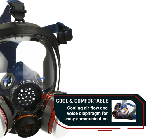 Vista 4 de Parcil Distribution Full Face Respirator Mask - Air Purifying, Organic Vapor & Particulate - Industrial Use - CE Tested