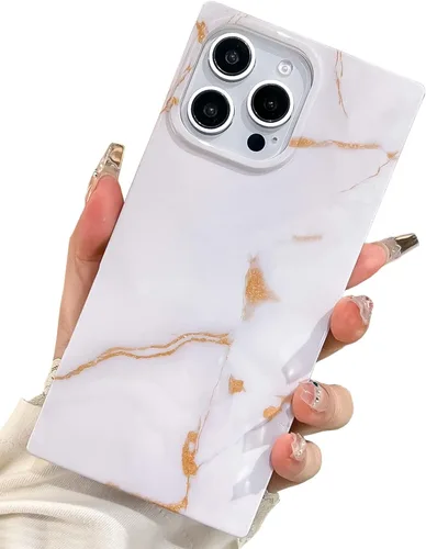Vista 8 de Elegante Funda con Concha de Madre Perla para Niña Compatible con iPhone 14 de 6.1 Pulgadas, Funda Rectángulo con Borde, Elegante y delgada