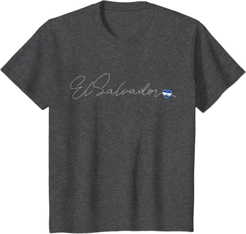 Vista 33 de Camiseta Simple Love El Salvadoreño con diseño de corazón en El Salvador