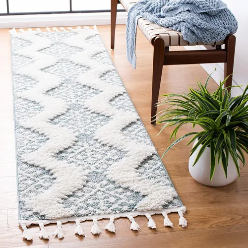 Vista 14 de SAFAVIEH - Alfombra de acento de la colección de borlas marroquíes Shag - 2'3" x 4', marfil y marrón, estilo bohemio, no suelta pelo y de fácil