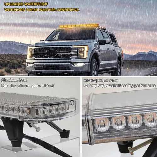 Vista 2 de Barra de luz LED intermitente de 12 V-28 V, luz estroboscópica intermitente, barra de luz LED de emergencia, barra de luz LED para remolque
