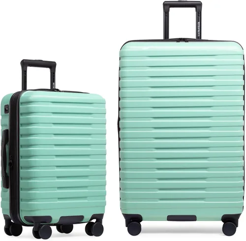 Vista 36 de U.S. Traveler Boren - Maleta de viaje extensible rígida con 8 ruedas giratorias, color negro, juego de 2 piezas