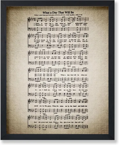 Vista 26 de Poster Master Póster de partitura de música vintage, impresión de himno retro, regalo para músico, amigo, "How Great Thou Art, himno, verso