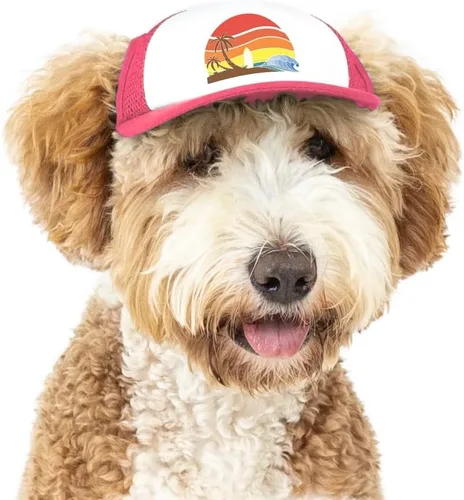 Vista 11 de Sunset Collection, sombreros de camionero de PupLid para perros (XXS) Protección solar elegante de alta calidad para el perro moderno, ajustable