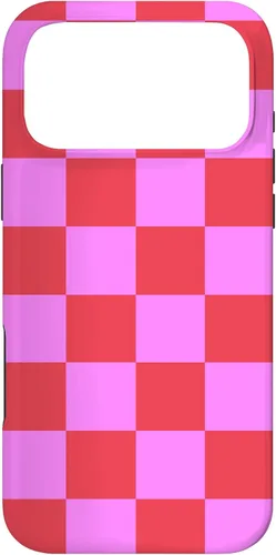 Vista 22 de Funda femenina con patrón de mujer rosa y rojo a cuadros para iPhone 17