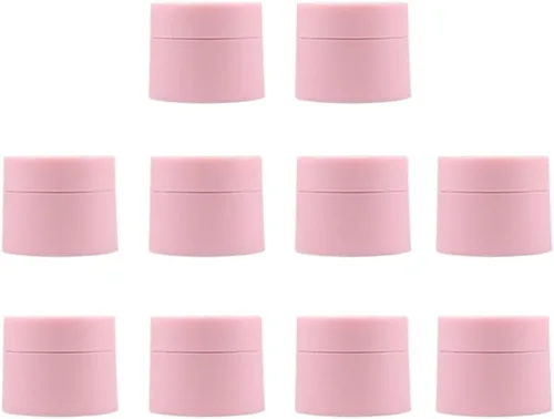 Vista 6 de Mini tarros de crema de 0.3 fl oz/0.35 oz, recipientes de muestras de maquillaje con tapas de boca ancha a prueba de fugas, tarros de plástico