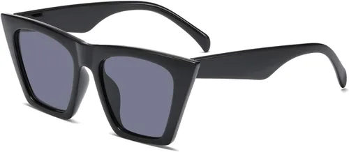 Vista 7 de aisswzber AISSWZBEER - Lentes de sol cuadrados retro para mujer, estilo moderno, protección UV400