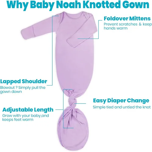 Vista 3 de Baby Noah Vestido anudado con sombrero y diadema y clip