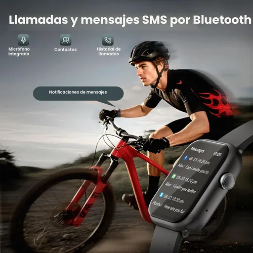Vista 7 de Relojes inteligentes para hombres y mujeres, reloj inteligente de duración de batería de 1000 mAh compatible con Android y iPhone, rastreador