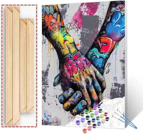 Vista 27 de Tucocoo Kits de Pintura por Números para Adultos y Niños - Labios Graffiti Sacando la Lengua - Pintura al Óleo Digital DIY sobre Lienzo Arte