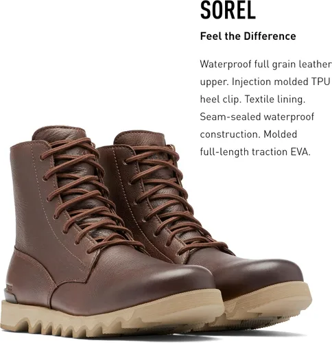 Vista 3 de Sorel Kezar - Botas altas WP para hombre, botas de lluvia de cuero impermeables